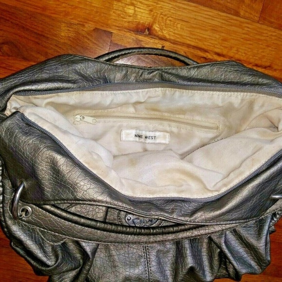 Nine West womens handbag/shoulder bag leather gray - Picture 5 of 6